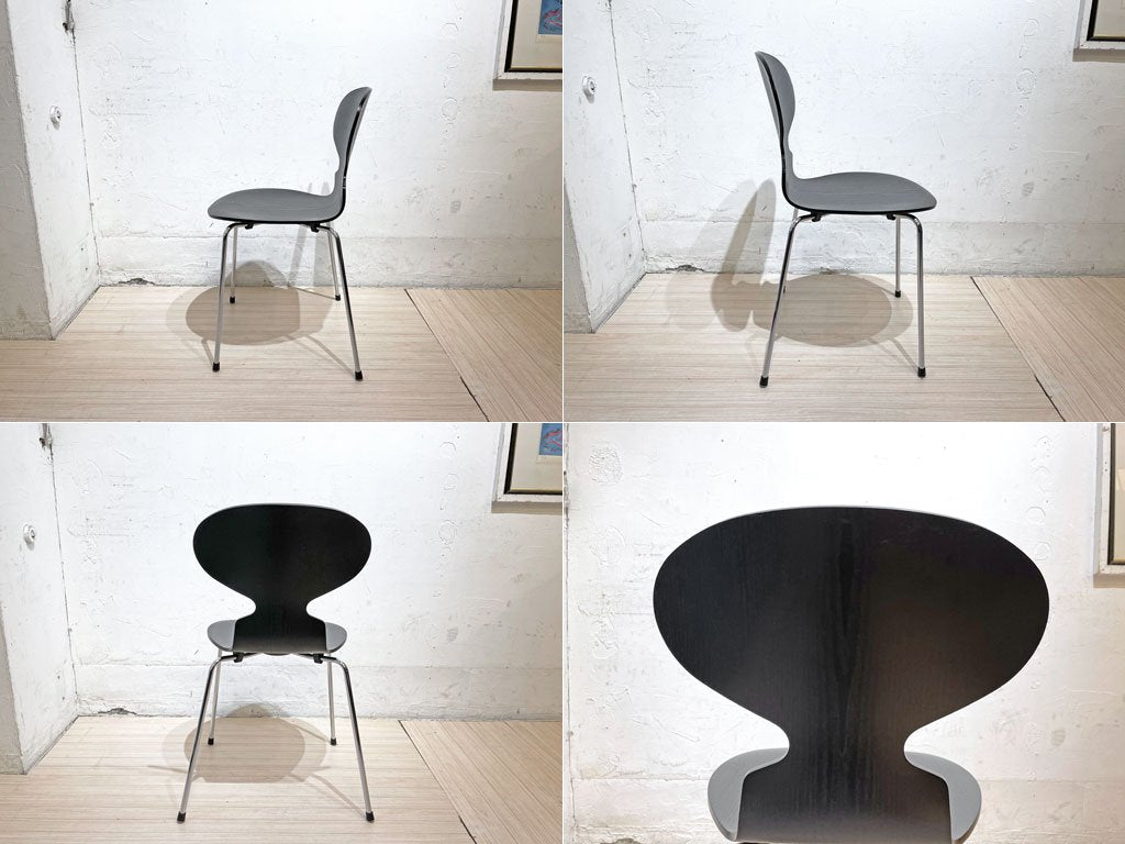 フリッツハンセン Fritz Hansen アントチェア ANT CHAIR アルネ・ヤコブセン カラードアッシュ ブラック 4本脚 アリンコチェア 北欧 デンマーク★