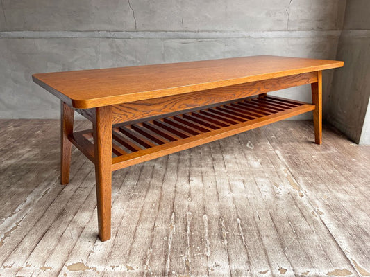 パシフィックファニチャーサービス P.F.S. ローテーブル ティーテーブル DH TEA TABLE WITH SHELF Lサイズ ダークブラウン ナラ材 定価\70,400-♪