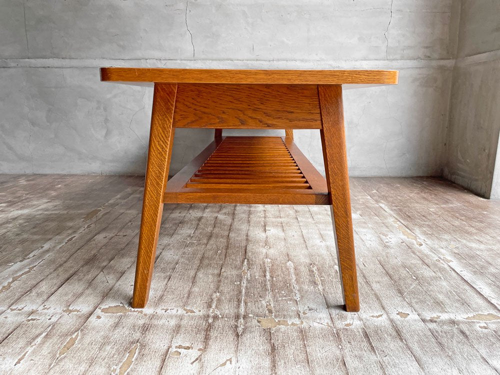 パシフィックファニチャーサービス P.F.S. ローテーブル ティーテーブル DH TEA TABLE WITH SHELF Lサイズ ダークブラウン ナラ材 定価\70,400-♪