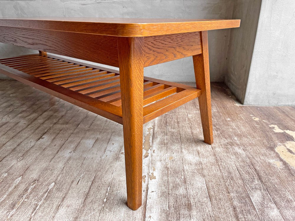 パシフィックファニチャーサービス P.F.S. ローテーブル ティーテーブル DH TEA TABLE WITH SHELF Lサイズ ダークブラウン ナラ材 定価\70,400-♪