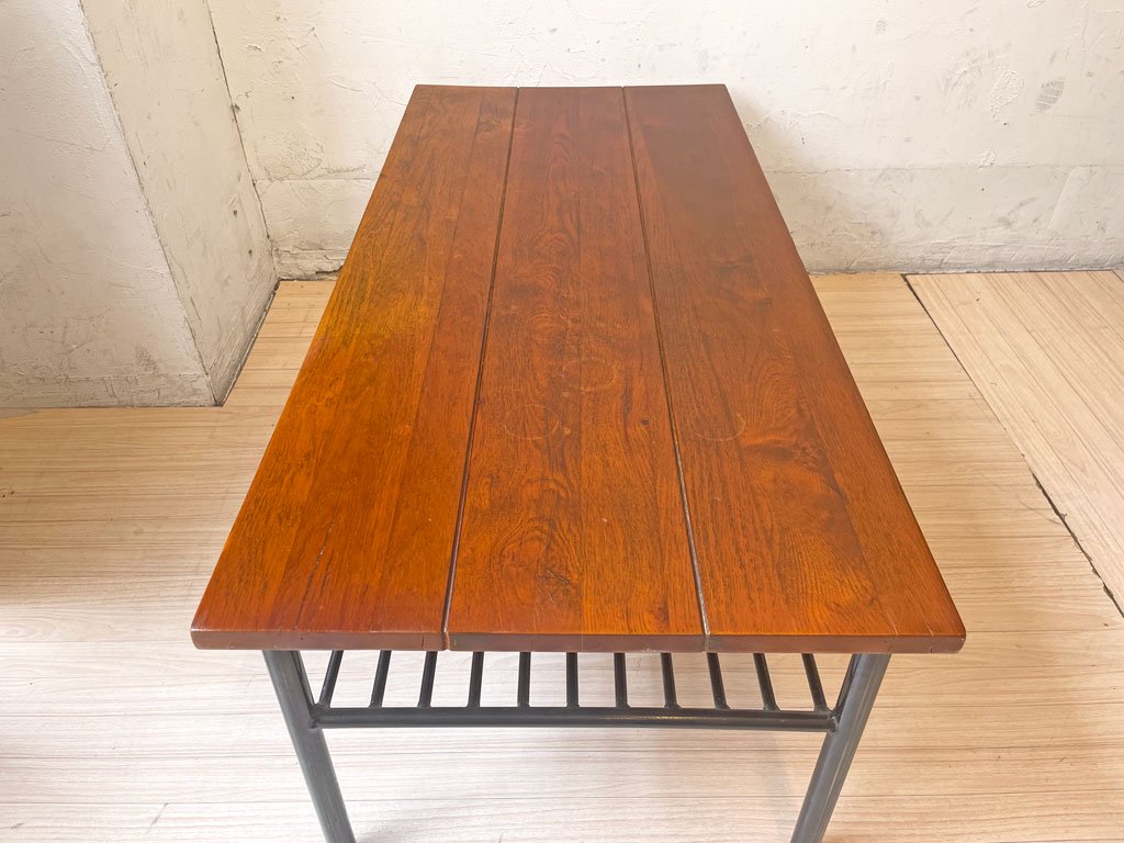 ジャーナルスタンダードファニチャー jsF サンク コーヒーテーブル SENS COFFEE TABLE ローテーブル オーク無垢材 スチールベース 鉄脚 インダストリアル ★