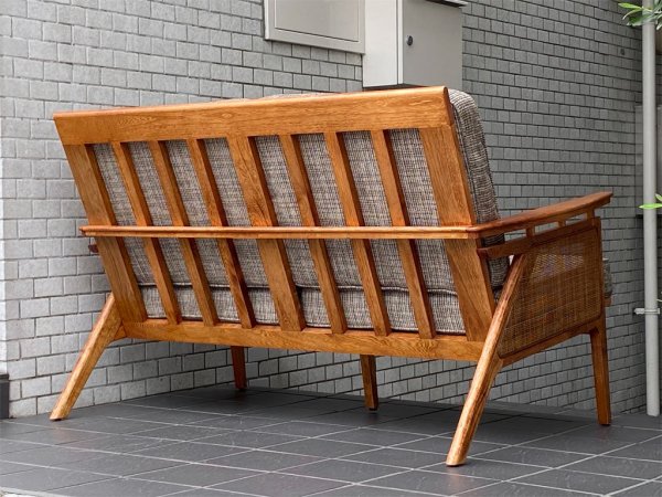 アクメファニチャー ACME Furniture ウィッカー ソファ WICKER SOFA 2P ハックベリー ラタン ファブリック グレー USビンテージスタイル ■