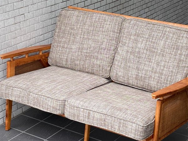 アクメファニチャー ACME Furniture ウィッカー ソファ WICKER SOFA 2P ハックベリー ラタン ファブリック グレー USビンテージスタイル ■