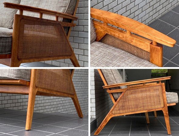 アクメファニチャー ACME Furniture ウィッカー ソファ WICKER SOFA 2P ハックベリー ラタン ファブリック グレー USビンテージスタイル ■