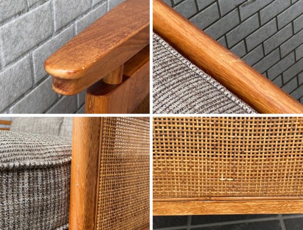 アクメファニチャー ACME Furniture ウィッカー ソファ WICKER SOFA 2P ハックベリー ラタン ファブリック グレー USビンテージスタイル ■