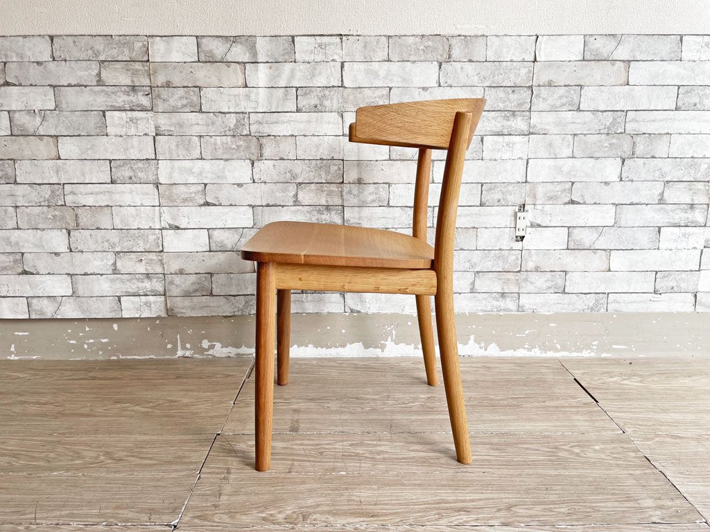 無印良品 MUJI リアルファニチャー REAL FURNITURE オーク無垢材 ダイニングチェア ハーフアーム 定価￥62,000- A ●