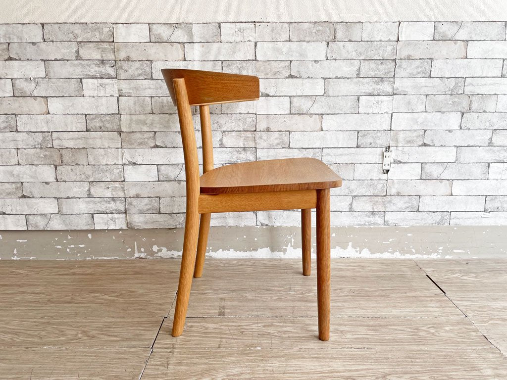 無印良品 MUJI リアルファニチャー REAL FURNITURE オーク無垢材 ダイニングチェア ハーフアーム 定価￥62,000- B ●