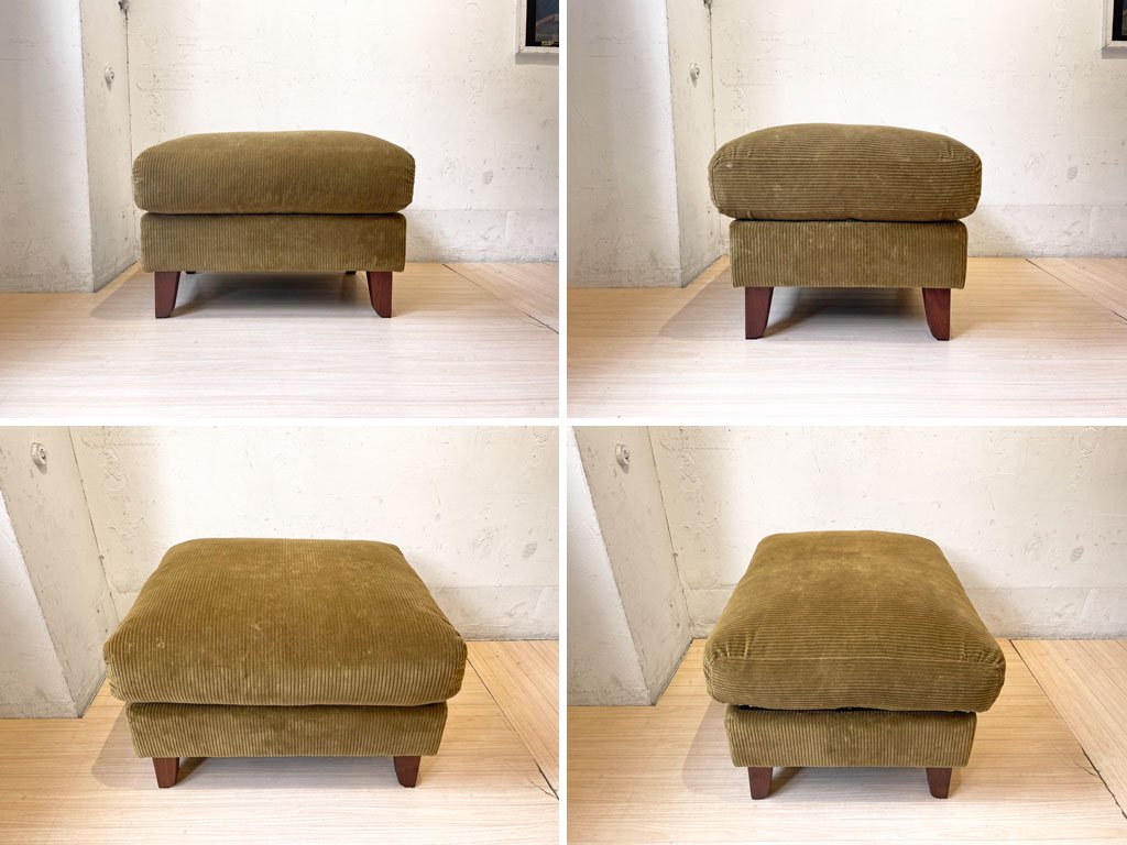 トラックファニチャー TRUCK FURNITURE FK SOFA オットマン コーデュロイ ウォールナット無垢材 フェザークッション 張地F-21 グリーン★