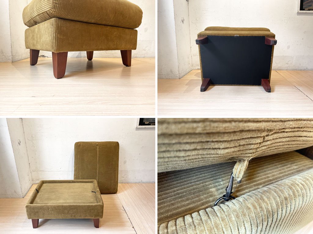 トラックファニチャー TRUCK FURNITURE FK SOFA オットマン コーデュロイ ウォールナット無垢材 フェザークッション 張地F-21 グリーン★