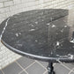 ヨーロピアンスタイル 大理石×アイアン ガーデンテーブル カフェテーブル ラウンド天板 直径60cm 鋳物 マーブル ブラック ■