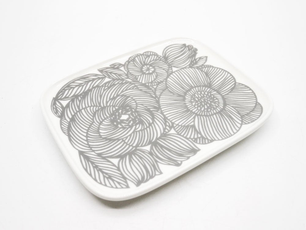 マリメッコ marimekko クルイェンポルヴィ KURJENPOLVI スクエアプレート グレー  15.3×12.4cm 廃番カラー北欧食器 フィンランド C ●