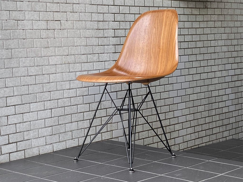 ハーマンミラー Herman Miller サイドシェルチェア DWSR ウォールナット ウッドシェル エッフェルベース C&R イームズ ミッドセンチュリー A ■