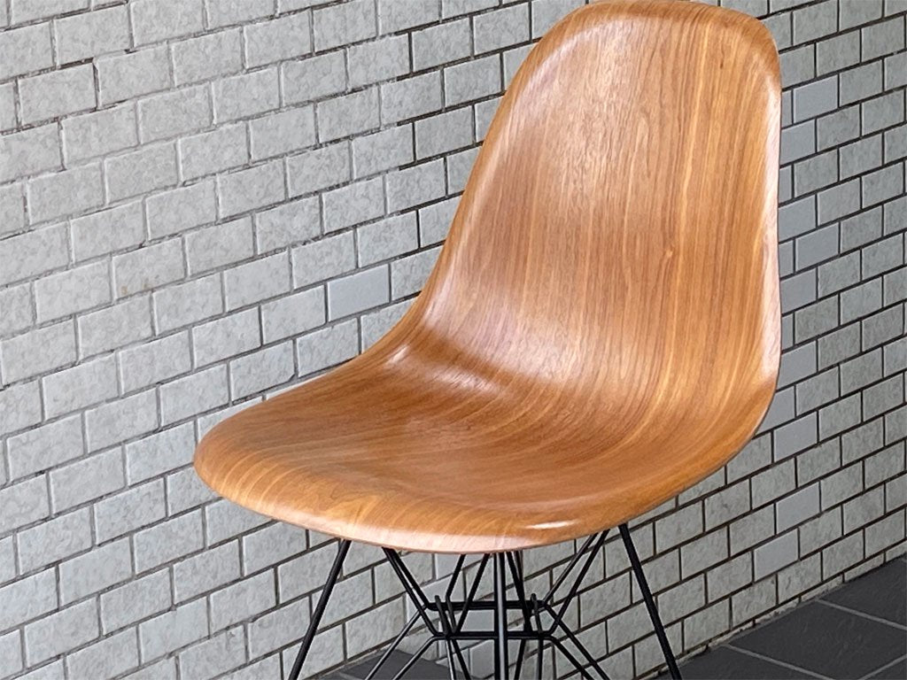 ハーマンミラー Herman Miller サイドシェルチェア DWSR ウォールナット ウッドシェル エッフェルベース C&R イームズ ミッドセンチュリー A ■