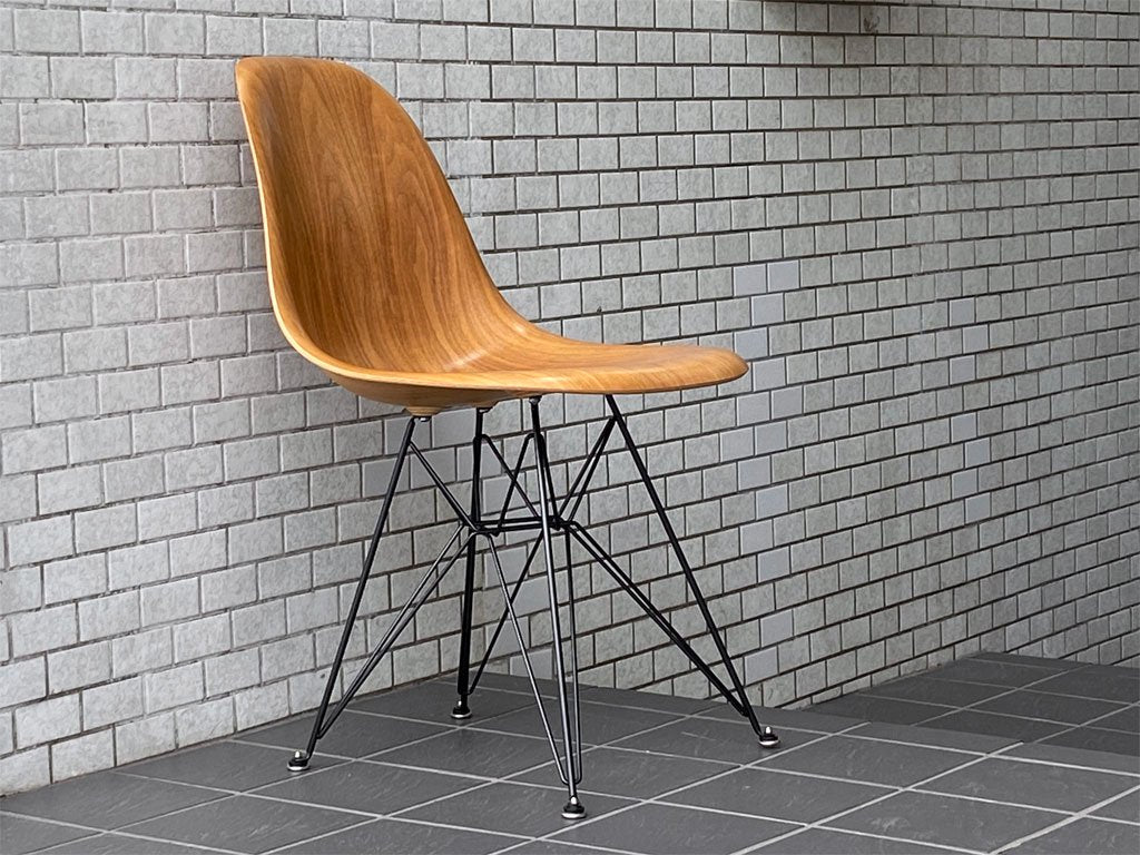 ハーマンミラー Herman Miller サイドシェルチェア DWSR ウォールナット ウッドシェル エッフェルベース C&R イームズ ミッドセンチュリー B ■