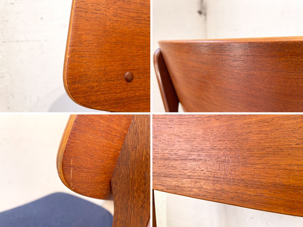 北欧ビンテージ Scandinavian vintage チークプライウッド Teak plywood ダイニングチェア ファブリックシート 張替済み★