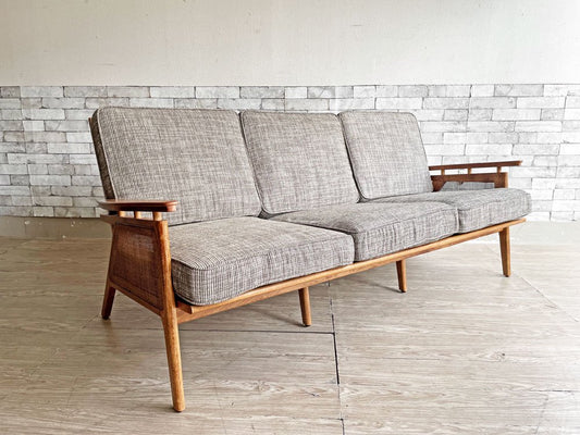 アクメファニチャー ACME Furniture ウィッカー WICKER SOFA 3P ハックベリー ラタン ファブリック 西海岸スタイル 定価￥190,300- ●