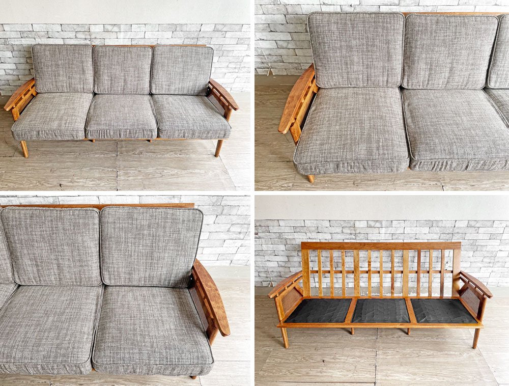 アクメファニチャー ACME Furniture ウィッカー WICKER SOFA 3P ハックベリー ラタン ファブリック 西海岸スタイル 定価￥190,300- ●