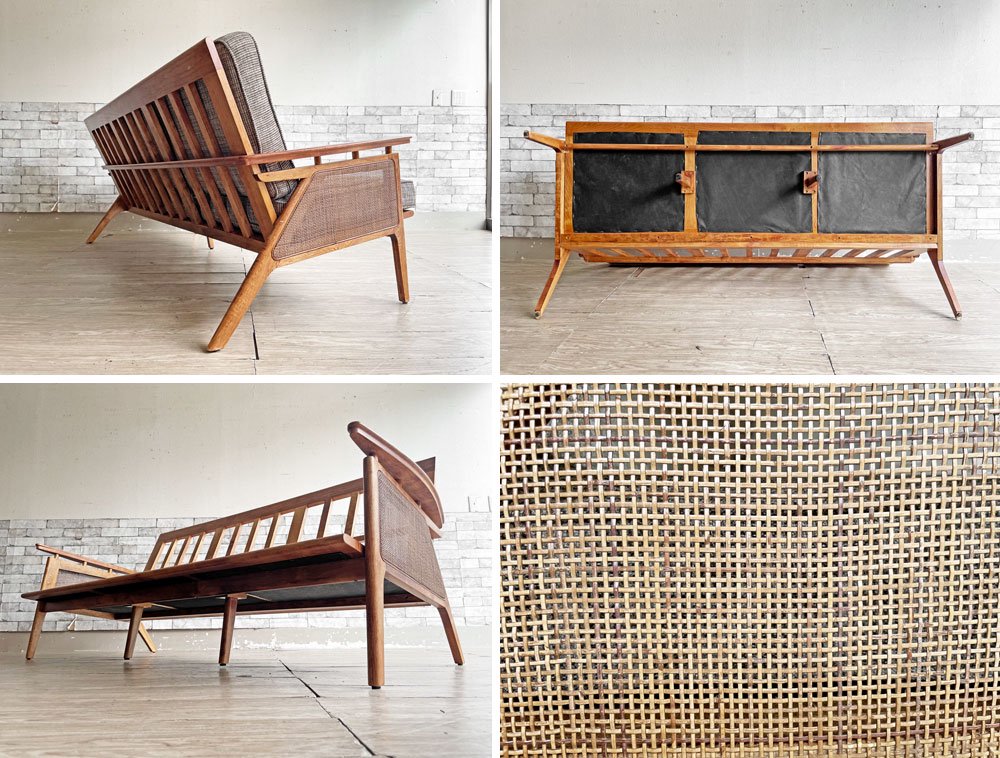 アクメファニチャー ACME Furniture ウィッカー WICKER SOFA 3P ハックベリー ラタン ファブリック 西海岸スタイル 定価￥190,300- ●