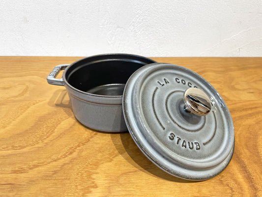 ストウブ STAUB ピコ ココット ラウンド グレー ホーロー鍋 両手鍋 12cm IH・ガス・オーブン対応 0.46L ★