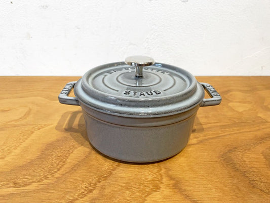 ストウブ STAUB ピコ ココット ラウンド グレー ホーロー鍋 両手鍋 12cm IH・ガス・オーブン対応 0.46L ★