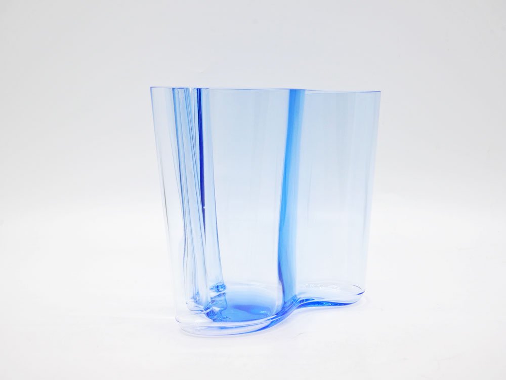 イッタラ iittala アルヴァ・アアルト コレクション Alvar Aalto Collection ベース 160mm アクアブルー Aqua 箱付 フィンランド 北欧雑貨 ●