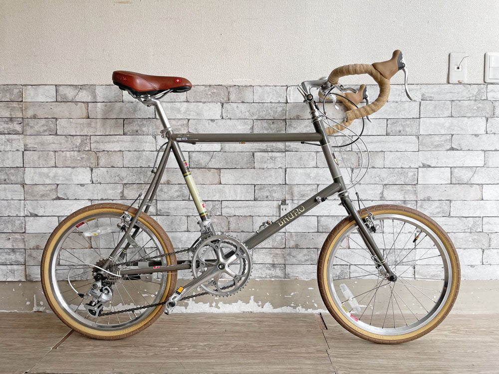 ブルーノ BRUNO ミニベロ 20 ロード MINIVELO 20 ROAD 520サイズ クロモリ REYNOLDS ドロップハンドル 16段変速 グレー系 北欧 ●