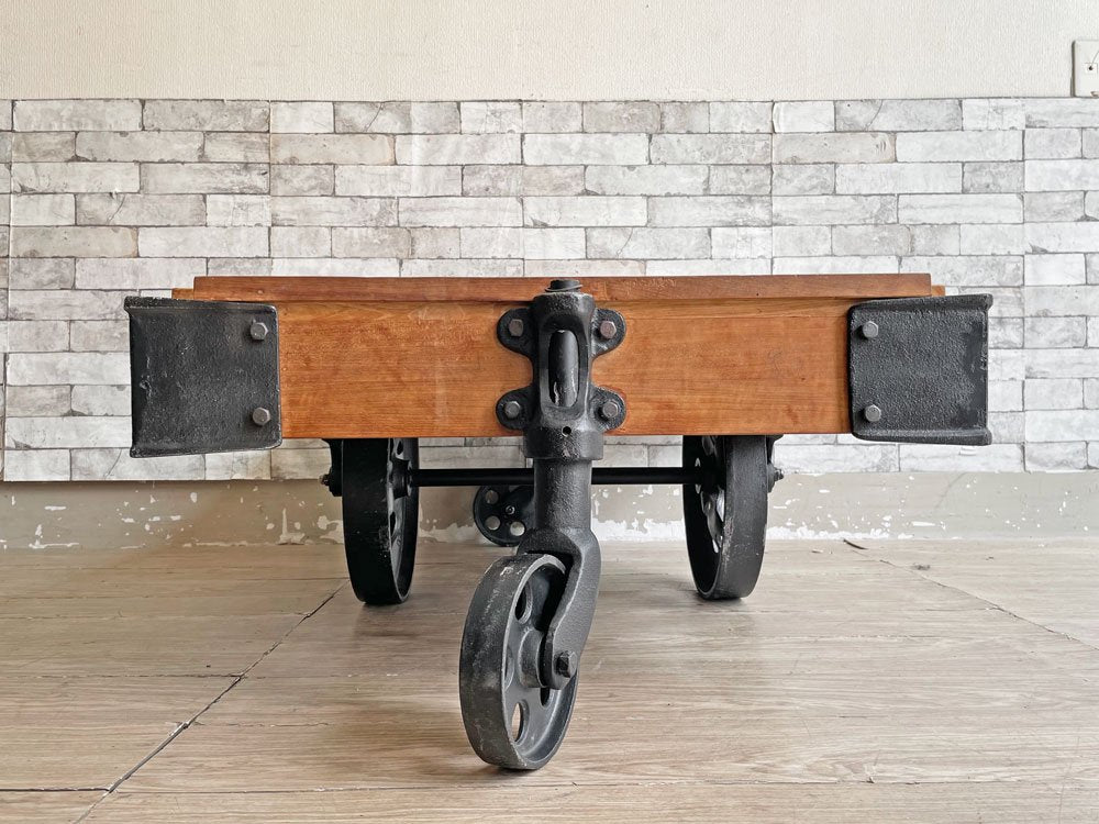 アクメファニチャー ACME Furniture ギルド ドーリー GUILD DOLLY テーブル L チーク古材×鋳鉄 ローテーブル 溶接痕有り 廃番 参考定価\155,000-●