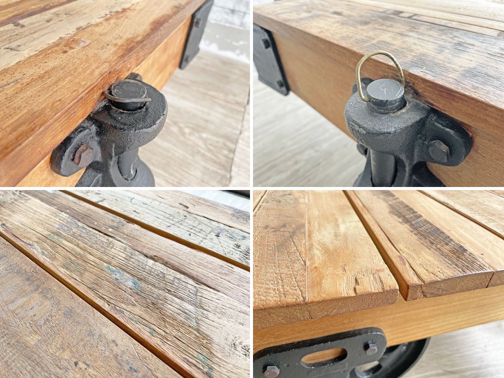 アクメファニチャー ACME Furniture ギルド ドーリー GUILD DOLLY テーブル L チーク古材×鋳鉄 ローテーブル 溶接痕有り 廃番 参考定価\155,000-●