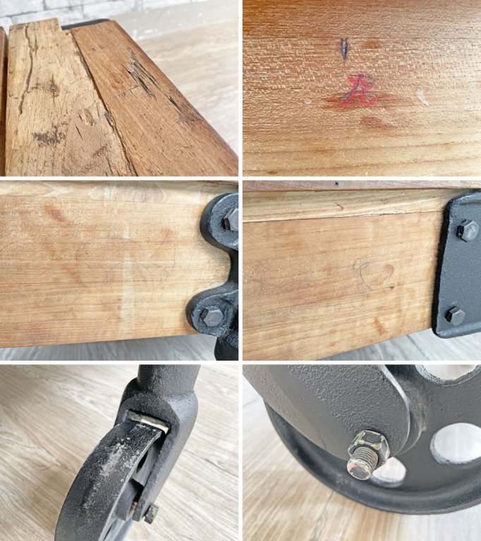 アクメファニチャー ACME Furniture ギルド ドーリー GUILD DOLLY テーブル L チーク古材×鋳鉄 ローテーブル 溶接痕有り 廃番 参考定価\155,000-●