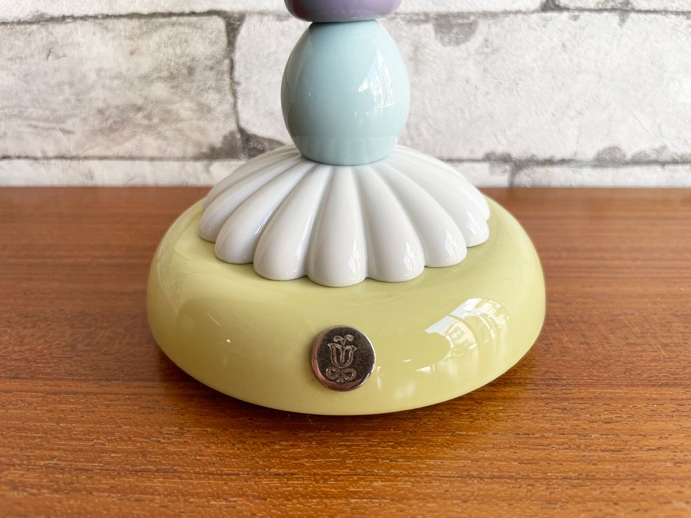 リヤドロ LLADRO ロータスファイヤーフライランプ Lotus Firefly Lamp グリーン＆ブルー 充電式 LED テーブルランプ 磁器 スペイン製 定価￥47,300- 箱付き 美品 ●