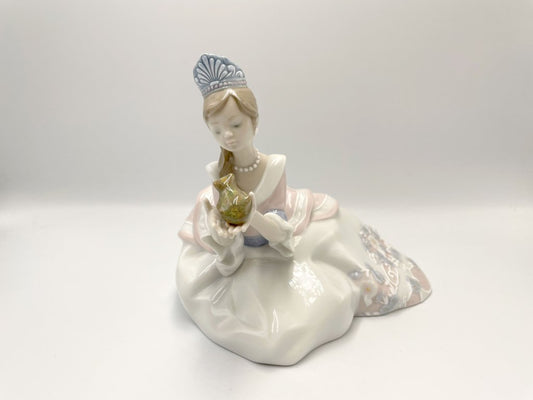 リヤドロ LLADRO フィギュリン お姫様とカエル オブジェ ポーセリンアート 置物 少女 磁器人形 スペイン 箱付 ◎