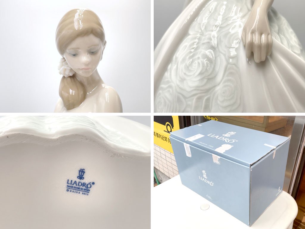 リヤドロ LLADRO フィギュリン 特別な日 オブジェ ポーセリンアート 置物 女性 磁器人形 スペイン 箱付 定価￥110,000- ◎