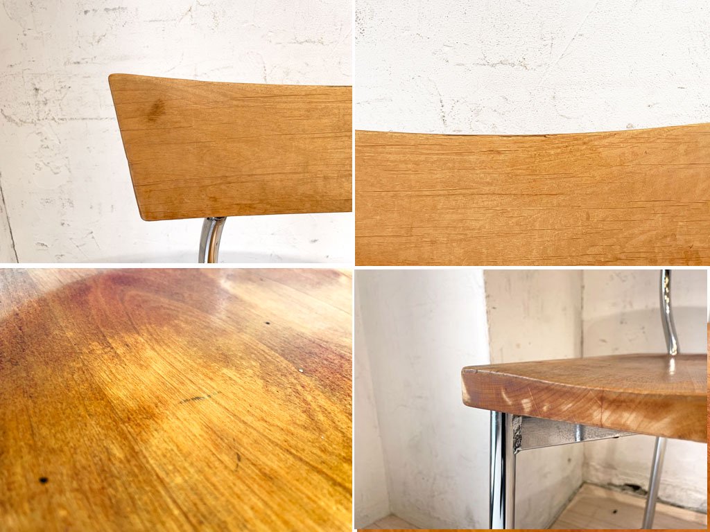 イクスス ikususu wood workshopチェア アルダー無垢材×スチール オイルフィニッシュ ナチュラル 廃番 北欧スタイル B ★