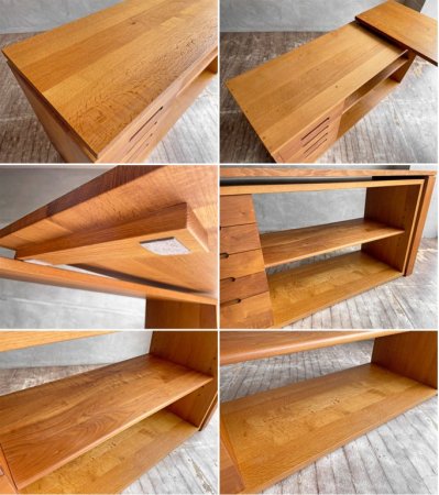 土井木工 kitoki DK06.desk cabinet デスクキャビネット 学習机 レッドオーク+ウォールナット 無垢材 小泉誠 抽斗5杯 定価\196,900-♪