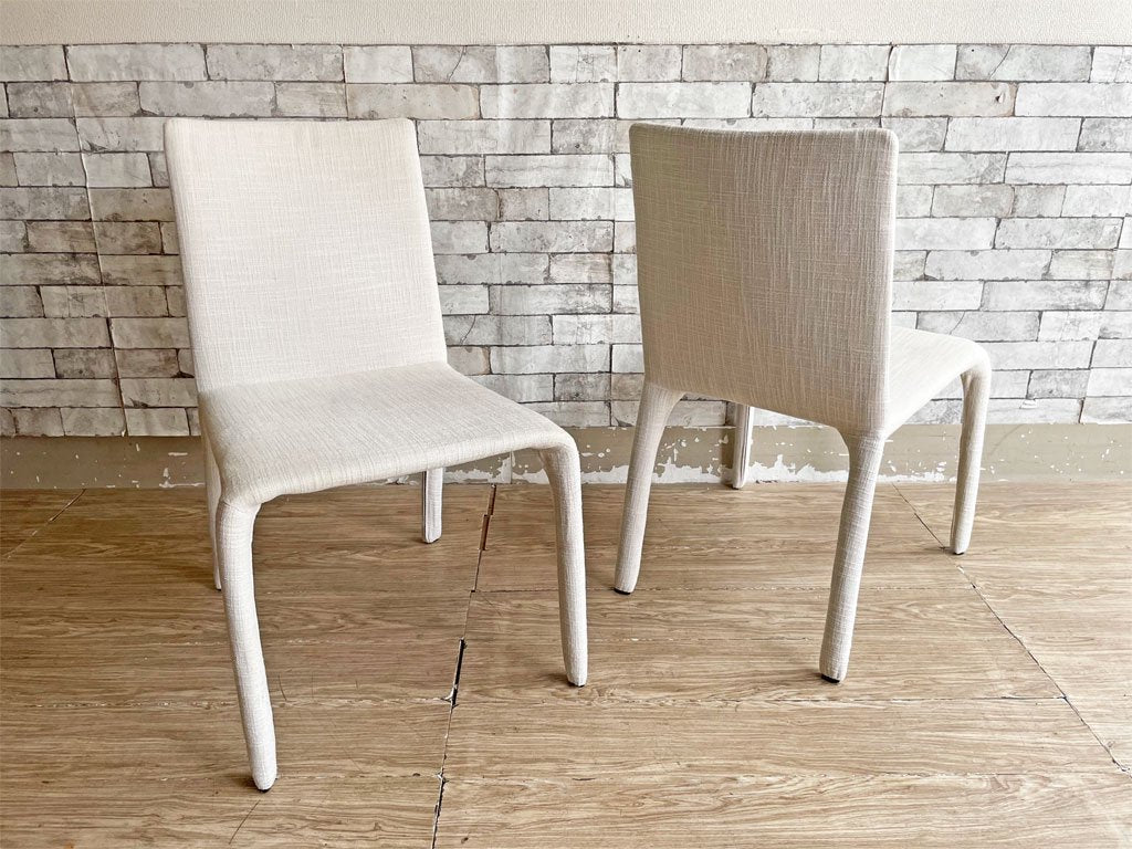 桜屋工業 CHERRY FURNITURE ダイニングチェア DC-160 ファブリック カバーリング ホワイトカラー 2脚セット 合計定価￥42,000- A ●