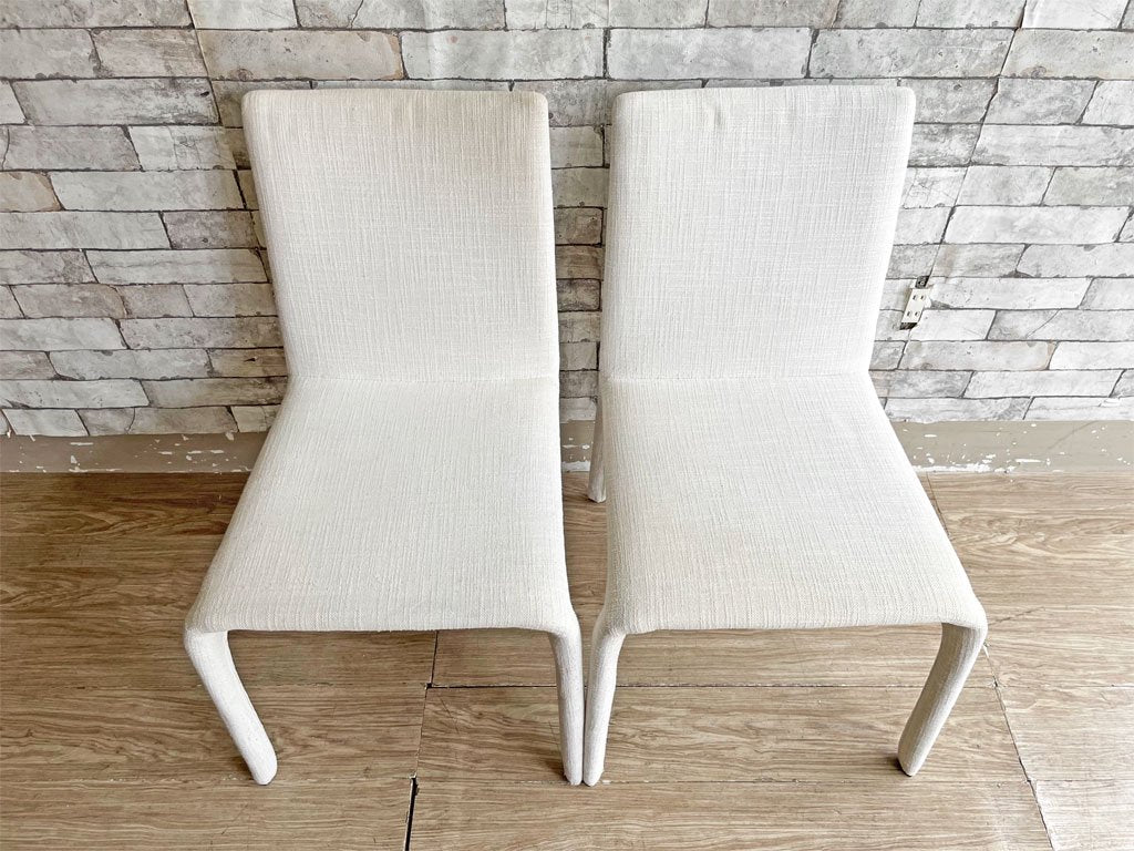 桜屋工業 CHERRY FURNITURE ダイニングチェア DC-160 ファブリック カバーリング ホワイトカラー 2脚セット 合計定価￥42,000- A ●