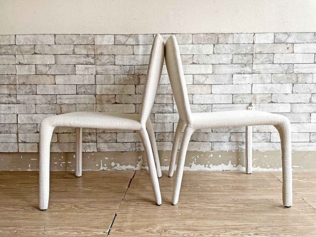 桜屋工業 CHERRY FURNITURE ダイニングチェア DC-160 ファブリック カバーリング ホワイトカラー 2脚セット 合計定価￥42,000- A ●