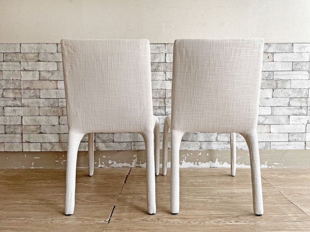 桜屋工業 CHERRY FURNITURE ダイニングチェア DC-160 ファブリック カバーリング ホワイトカラー 2脚セット 合計定価￥42,000- A ●
