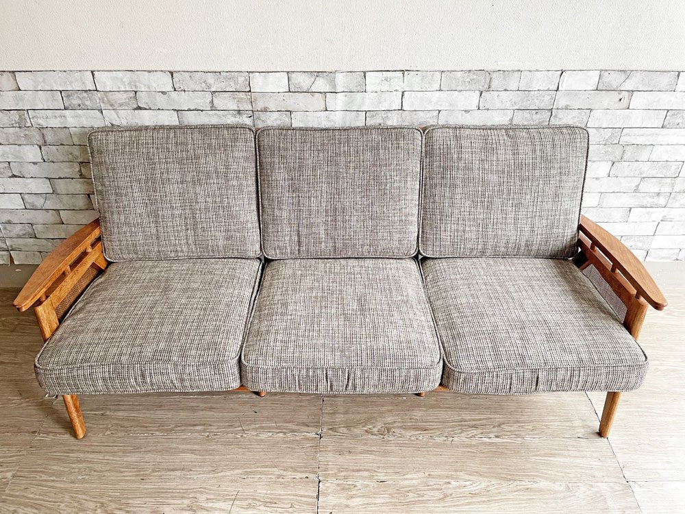 アクメファニチャー ACME Furniture ウィッカー WICKER SOFA 3P ハックベリー ラタン ファブリック 西海岸スタイル 定価￥190,300- ●