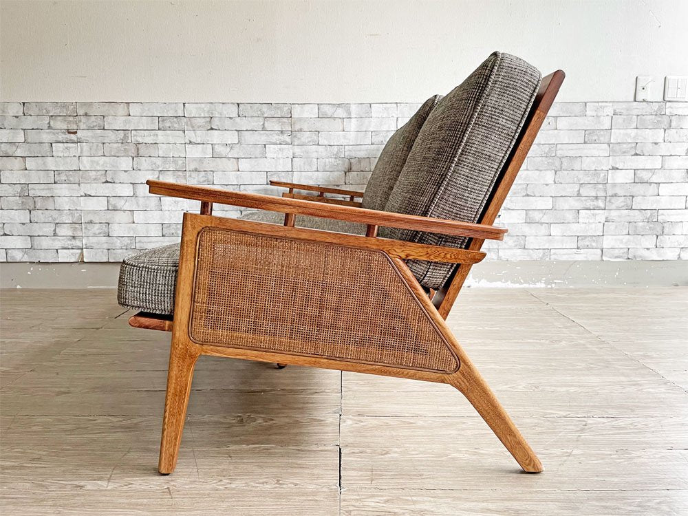 アクメファニチャー ACME Furniture ウィッカー WICKER SOFA 3P ハックベリー ラタン ファブリック 西海岸スタイル 定価￥190,300- ●