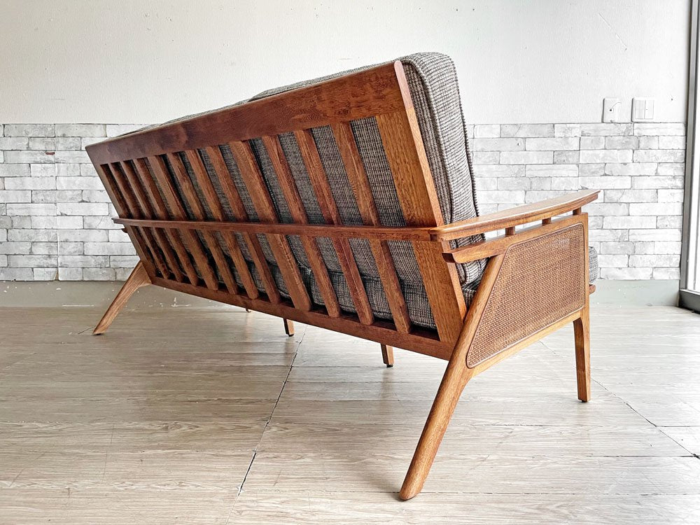 アクメファニチャー ACME Furniture ウィッカー WICKER SOFA 3P ハックベリー ラタン ファブリック 西海岸スタイル 定価￥190,300- ●