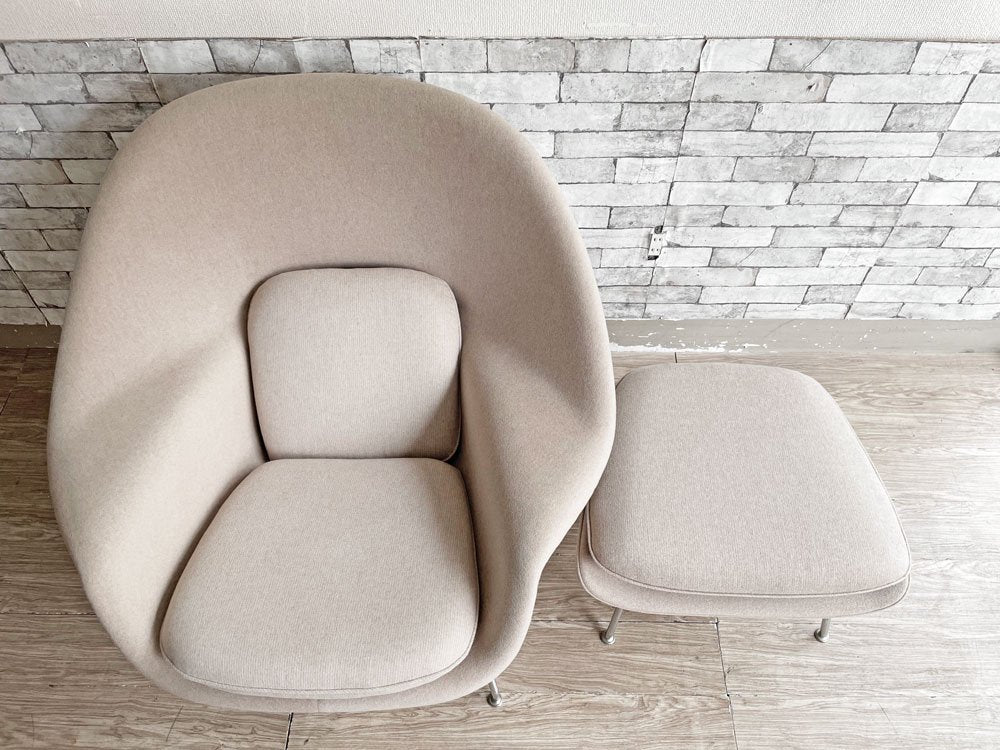 ノル ノール Knoll サーリネンコレクション ウームチェア Womb Chair リラックス  ラウンジチェア オットマン付 カシミア 生誕100周年記念モデル 世界100脚限定 ●