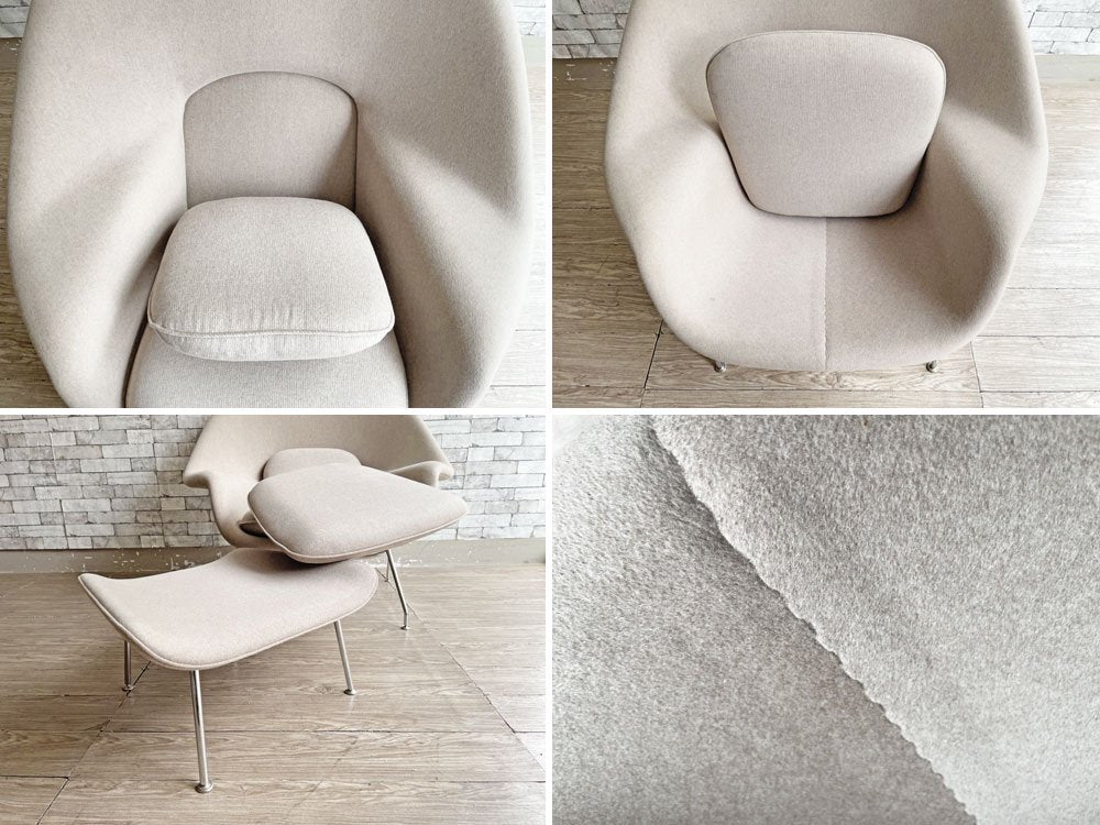 ノル ノール Knoll サーリネンコレクション ウームチェア Womb Chair リラックス  ラウンジチェア オットマン付 カシミア 生誕100周年記念モデル 世界100脚限定 ●