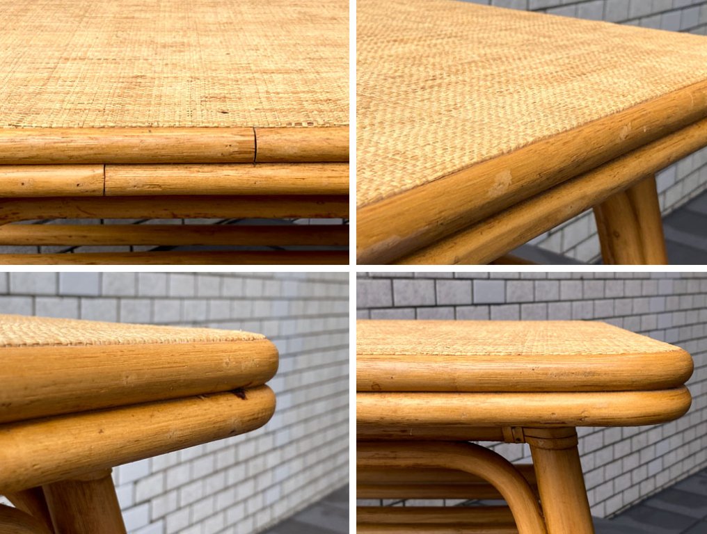 ビンテージ Vintage ラタン コーヒーテーブル ローテーブル 籐家具 北欧スタイル ■