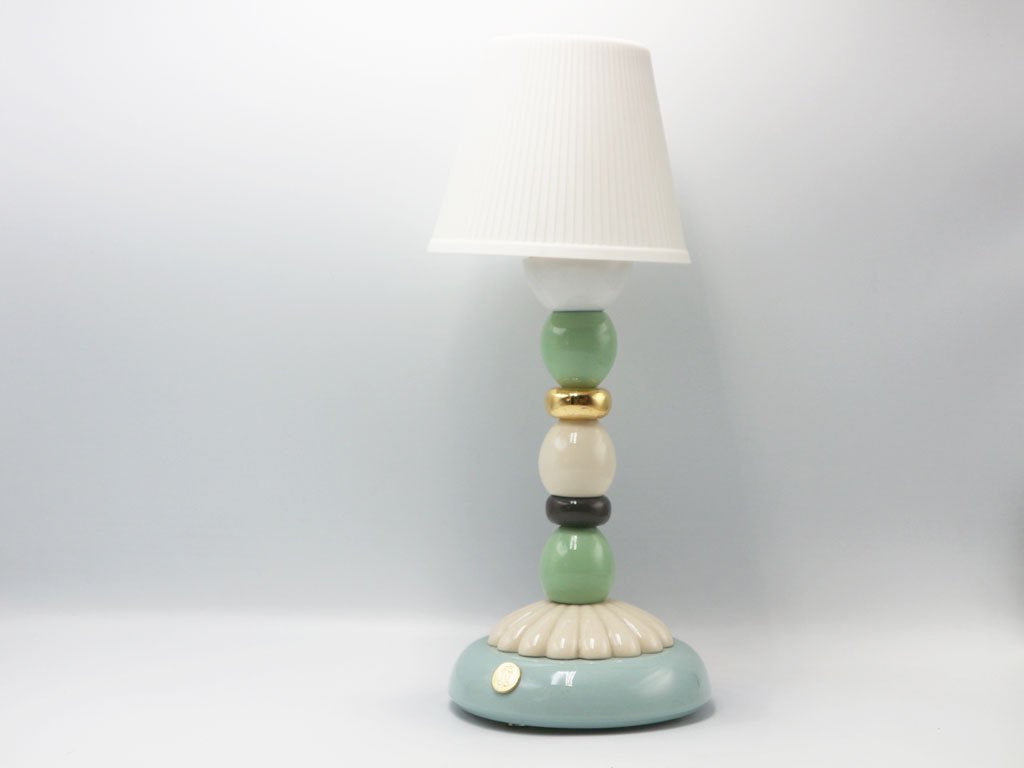 リヤドロ LLADRO ロータスファイヤーフライランプ Lotus Firefly Lamp GOLDEN FALL LED充電式 テーブルランプ 磁器 定価￥47,300- 箱付 欠け有 ◎