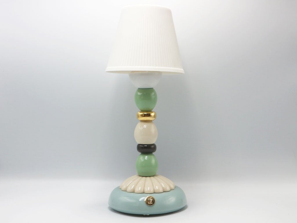 リヤドロ LLADRO ロータスファイヤーフライランプ Lotus Firefly Lamp GOLDEN FALL LED充電式 テーブルランプ 磁器 定価￥47,300- 箱付 欠け有 ◎