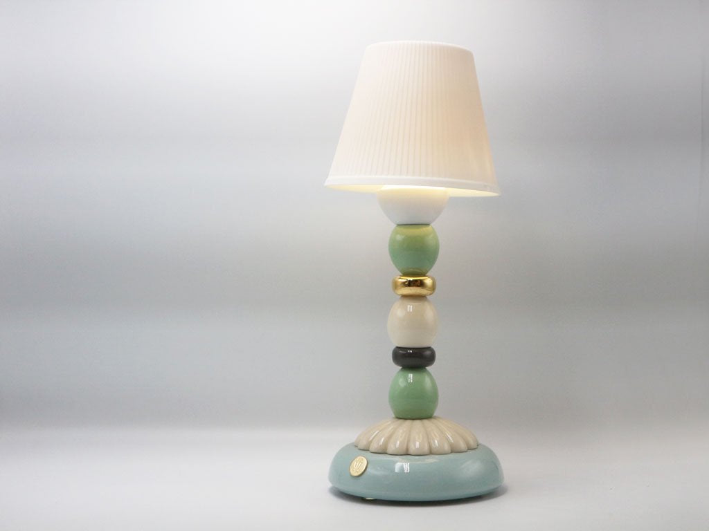 リヤドロ LLADRO ロータスファイヤーフライランプ Lotus Firefly Lamp GOLDEN FALL LED充電式 テーブルランプ 磁器 定価￥47,300- 箱付 欠け有 ◎