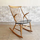 アイラーセン Eilersen ビンテージ ロッキングチェア Rocking Chair イルム・ヴィッケルソー IllumWikkelso ビーチ材 オイルフィニッシュ ブラック座面 デンマーク ●