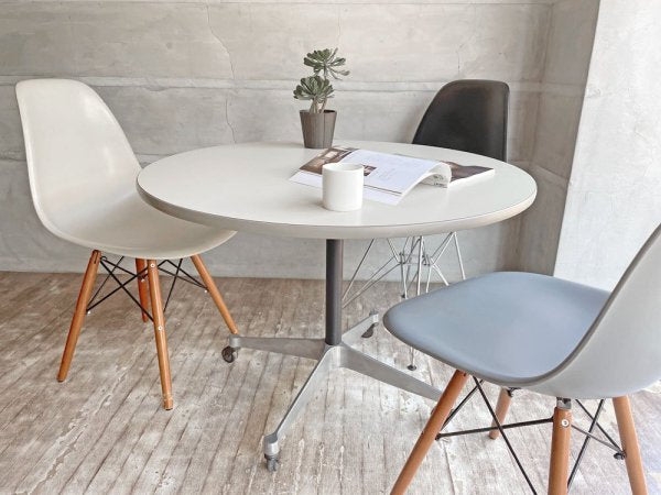 ハーマンミラー Herman Miller ビンテージ コントラクトテーブル Contract Φ90cm 高さ65cm キャスターベース ラウンド C&Rイームズ ミッドセンチュリー ♪