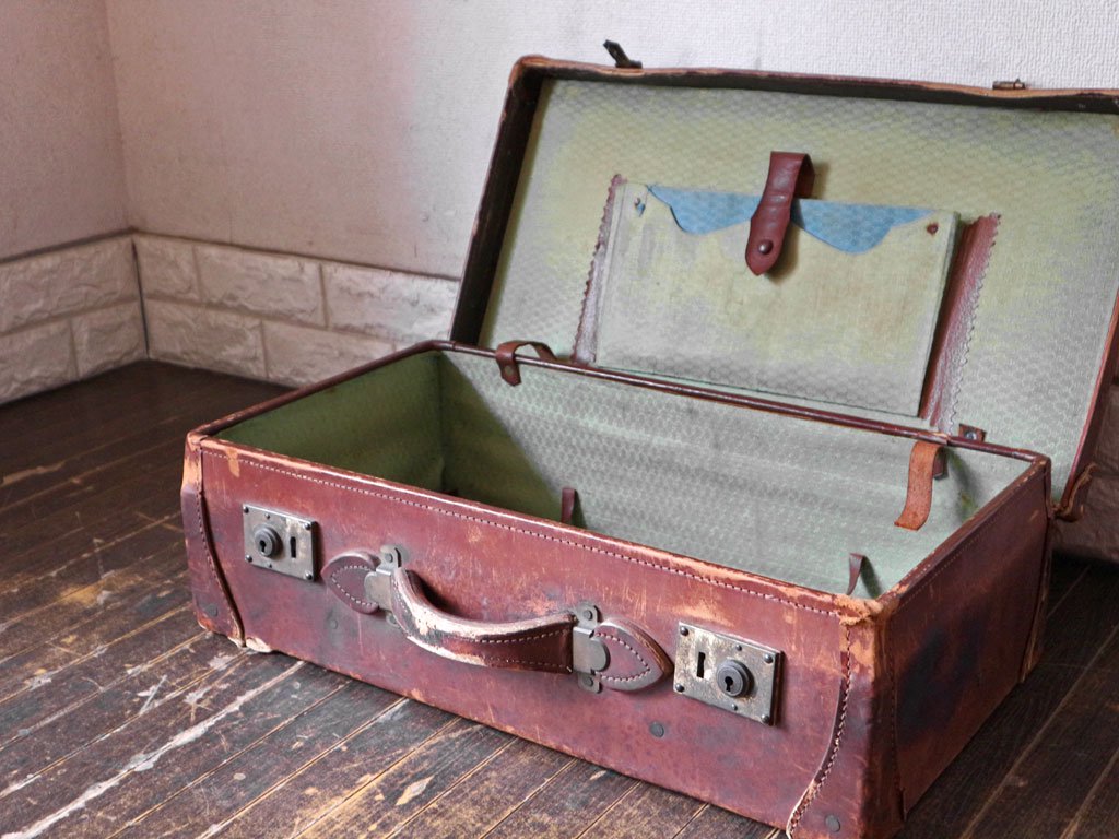 ビンテージ トランクケース Vintage TrunkCase レザー 本革 ディスプレイ 店舗什器 撮影用 ◎